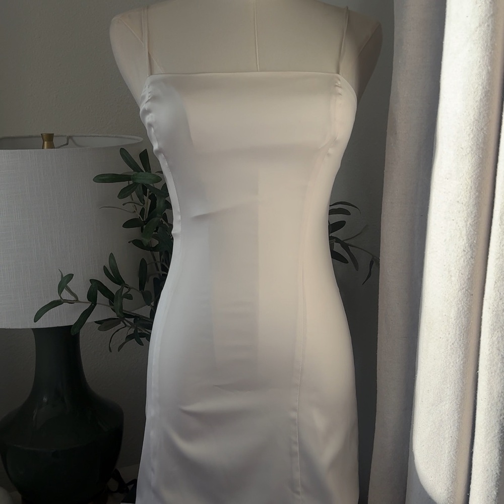 Aritzia White Sleeveless silk Dress